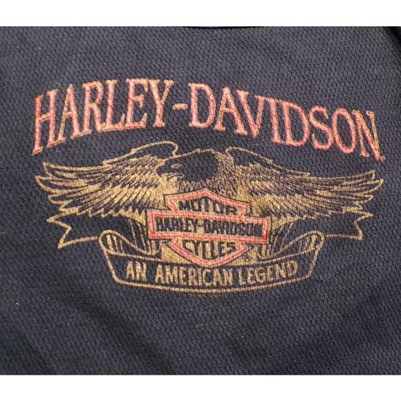 Vtg 1992 Harley Davidson Thermal Shirt XL Black red gold Eagle USA Holoubek Utah - Picture 9 of 12